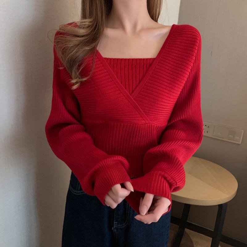 Slim-Fit Outerwear Off-Shoulder Sweater In Autumn And Winter